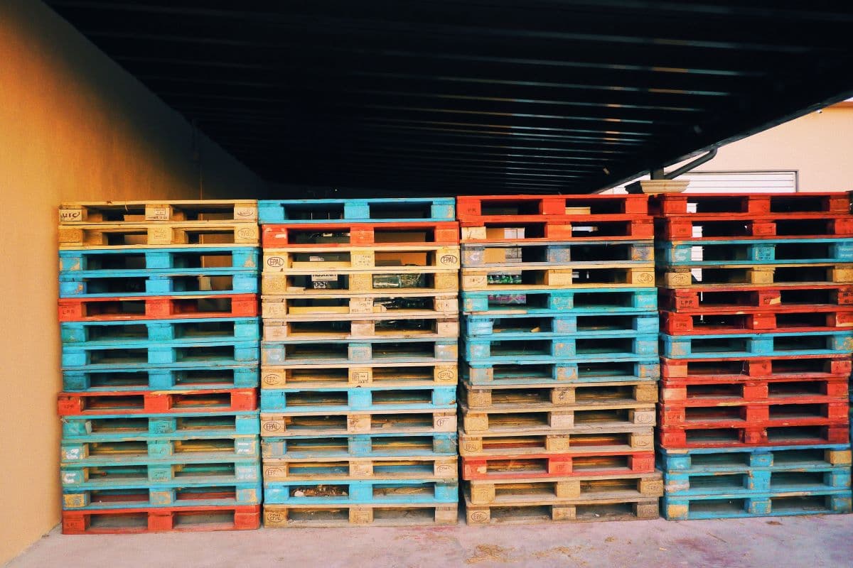 Stacked wooden pallets - Harley Pallets LTD supply and collection
