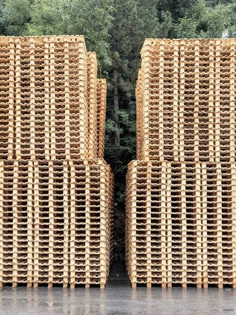 Wooden pallets in storage - Harley Pallets LTD